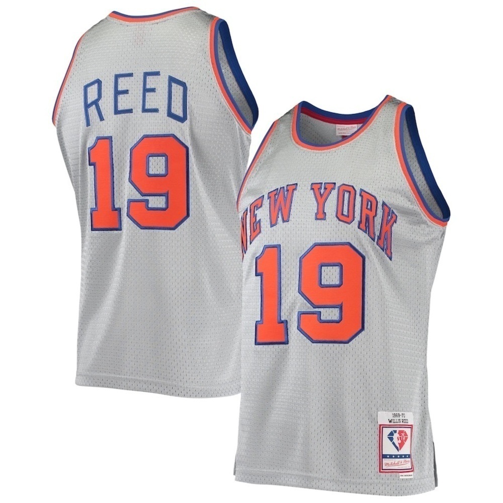 New York Knicks Willis Reed Silver Mitchell & Ness 75th Anniversary 1969/70